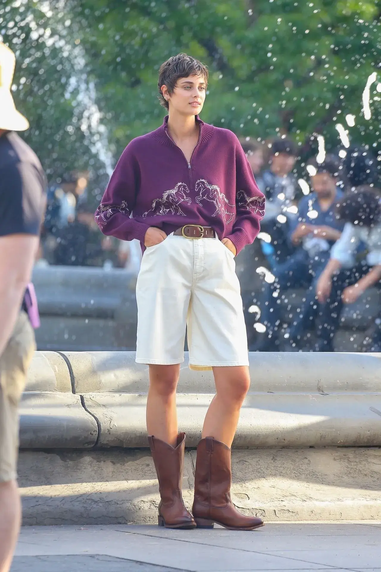 Taylor Hill Shooting a Video in Washington Square Park in New York City